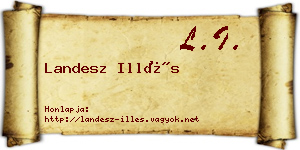 Landesz Illés névjegykártya